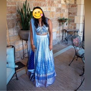 ✨Elegant Blue Ombre Lehenga✨ - FREE matching bangles